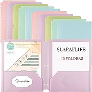 Photo 1 of Folders with Pockets 3 Hole Punched,Slapaflife10 pcs Binder Folders with Pockets and Holes, 2 Pocket Folder 3 Hole Punch, Pocket Folders for 3 Ring Binder,5 Designs