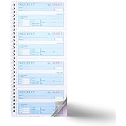 Photo 1 of Receipt Books,Money and Rent Receipt Book,3-Part Carbonless,5.31" x 11.22",Receipt Book for Small bBusiness,Blue,Yellow and Pink Copy,100 Sets Per Book