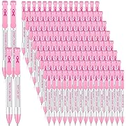 Photo 1 of 120 Pcs Breast Cancer Awareness Pen Bulk Pink Ribbon Ballpoint Pens Retractable Black Ink Pen