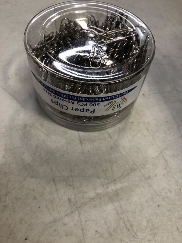 Photo 1 of 500 Pcs Paper Clips Non Skid Sliver, Medium and Jumbo Paper Clips(2.0inch,1.1inch), Durable and Rustproof, Coated Paper Clip Great for Office School and Personal Use