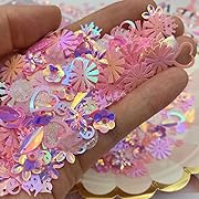 Photo 1 of 2000 Pieces Heart Snow Flower Leaves Party Glitter PVC Confetti for DIY Mold Art Nail Artwork Holiday Engagement Wedding Bridal Shower Birthday Valentines