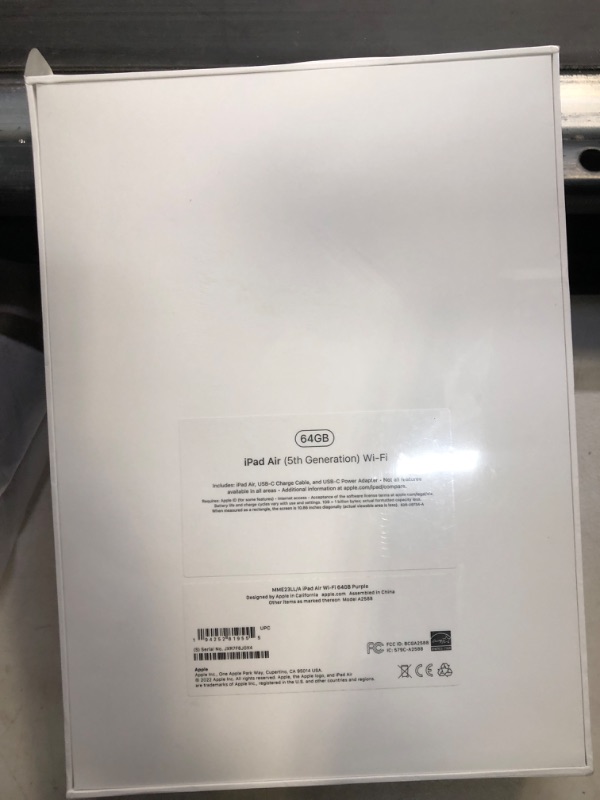 Photo 4 of Apple iPad Air (5th Generation): with M1 chip, 10.9-inch Liquid Retina Display, 64GB, Wi-Fi 6, 12MP front/12MP Back Camera, Touch ID, All-Day Battery Life – Purple WiFi Purple 64GB****Factory Sealed