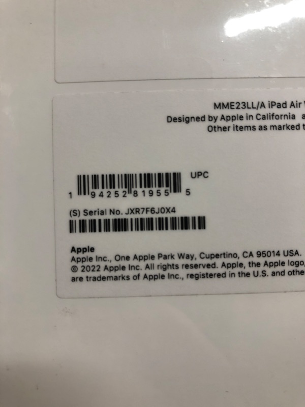 Photo 2 of Apple iPad Air (5th Generation): with M1 chip, 10.9-inch Liquid Retina Display, 64GB, Wi-Fi 6, 12MP front/12MP Back Camera, Touch ID, All-Day Battery Life – Purple WiFi Purple 64GB****Factory Sealed