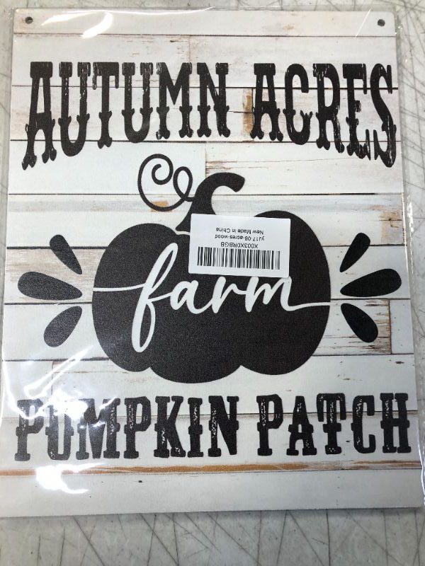 Photo 2 of Autumn Acres Farm Fall Wood Sign Decoration Autumn Pumpkin Patch Harvest Wooden Signs Rustic Hanging Plaque Home Wall Art 8" x 10" Sign Wall Decor for Farmhouse Home Kitchen