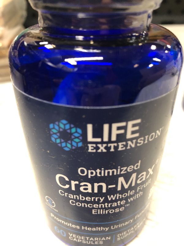 Photo 2 of Life Extension Optimized Cran-Max Cranberry Whole Fruit Concentrate with Ellirose, 250MG, 60 Veg Capsules