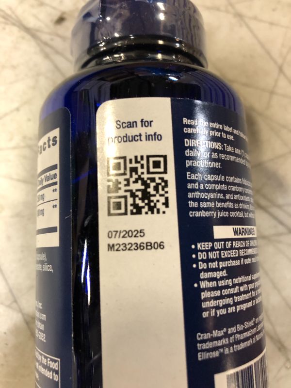 Photo 3 of Life Extension Optimized Cran-Max Cranberry Whole Fruit Concentrate with Ellirose, 250MG, 60 Veg Capsules