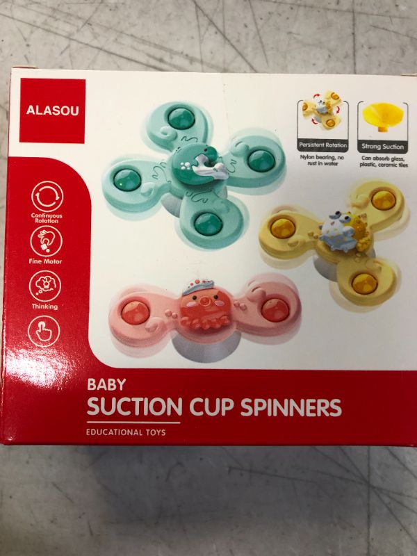 Photo 2 of 3PCS ALASOU Suction Cup Spinner Toys for 1 2 Year Old Boy&Girl|Toddler Toys Age 1-2|1 2 Year Old Boy Birthday Gift for Infant|Sensory Baby Bath Toys for Toddlers 1-3 Ocean