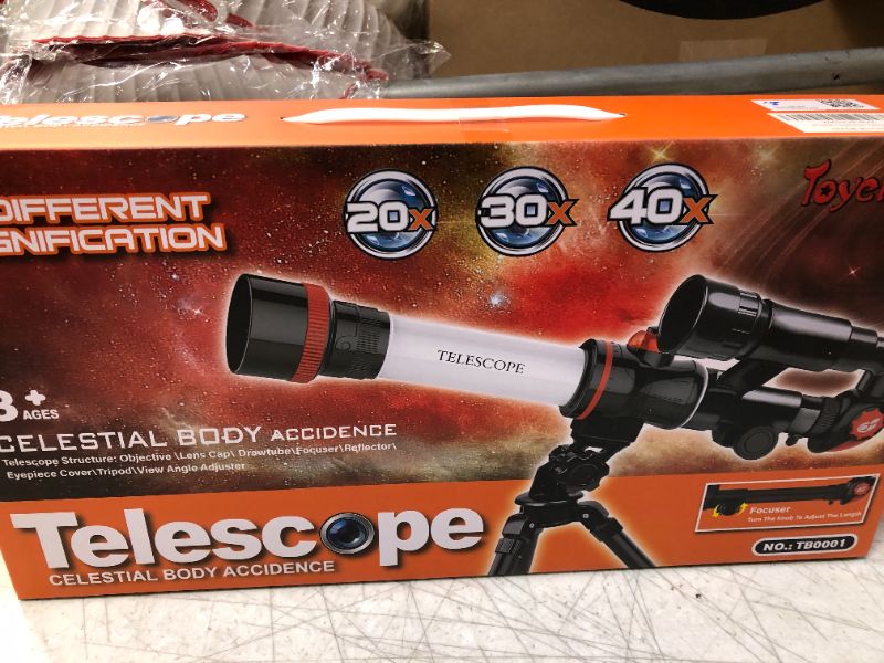 Photo 2 of ToyerBee Telescope for Kids, Kids Telescope with Compass, 3 Eyepieces & Finder Scope, Portable Telescope for Astronomy Beginners, STEM Toys & Astronomy Gifts for Kids to Watching Stars, Moon