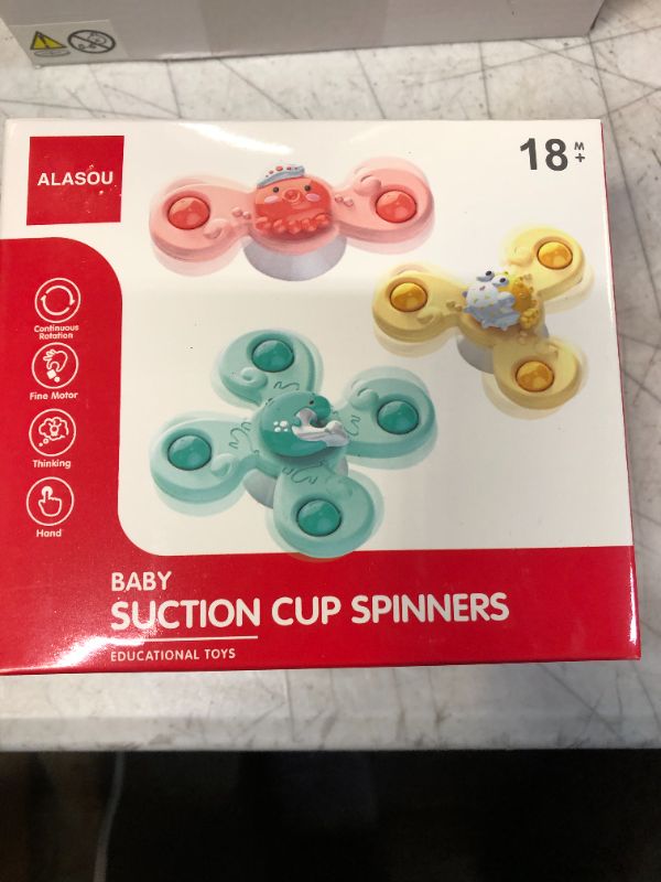 Photo 2 of 3PCS ALASOU Suction Cup Spinner Toys for 1 2 Year Old Boy&Girl|Toddler Toys Age 1-2|1 2 Year Old Boy Birthday Gift for Infant|Sensory Baby Bath Toys for Toddlers 1-3 Ocean