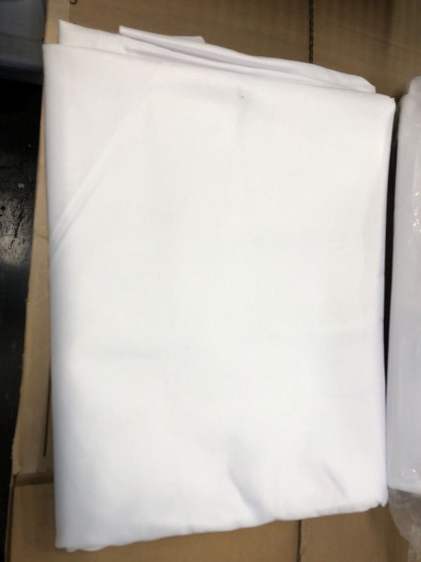 Photo 1 of 1pc---Aocoz White Round Tablecloth 120 Inch  Stain Resistan 