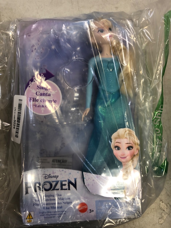 Photo 2 of Disney Frozen by Mattel Disney Frozen Toys, Singing Elsa Doll in Signature Clothing, Sings “Let It Go” from the Disney Movie Frozen