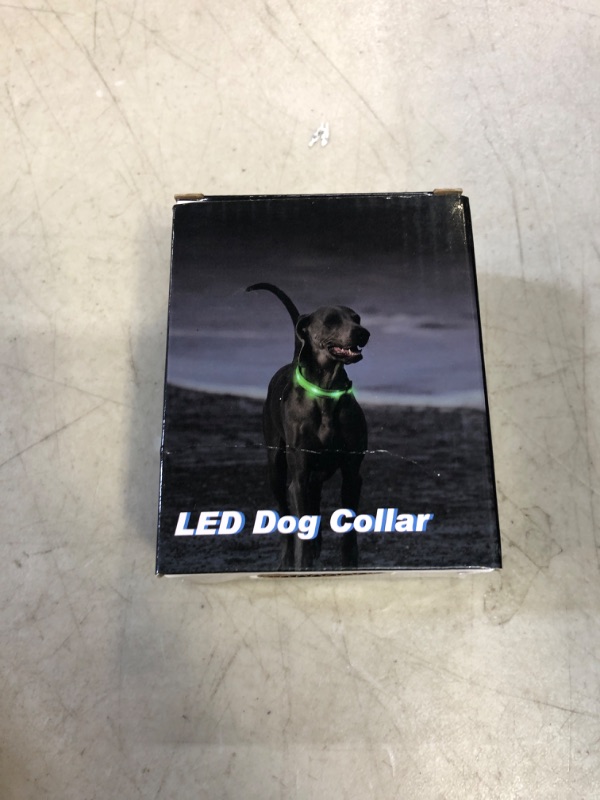 Photo 2 of LED Dog Collar for Night Walking, Rechargeable Light up Dog Collar Rechargeable LED Lighted Dog Collar, Waterproof Neon Flashing Lighted Dog Collar for Large Medium Small Dogs Green S