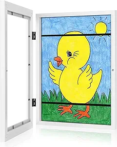 Photo 1 of 1Pc Kids Art Frames, 8.5x11 Front Opening Kids Artwork Frames Changeable, White