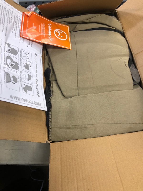 Photo 2 of BDK PolyPro Car Seat Covers Full Set in Solid Beige – Front and Rear Split Bench , Easy to Install, Interior Covers for Auto Truck Van SUV