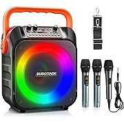 Photo 1 of SUDOTACK Karaoke Machine with 3 Microphone, Portable Karaoke Machine for Adults and Kids with LED Lights, Portable Bluetooth Speaker Supports TF Card/USB, AUX, FM, REC, TWS for Karaoke, Party(SP-70C)