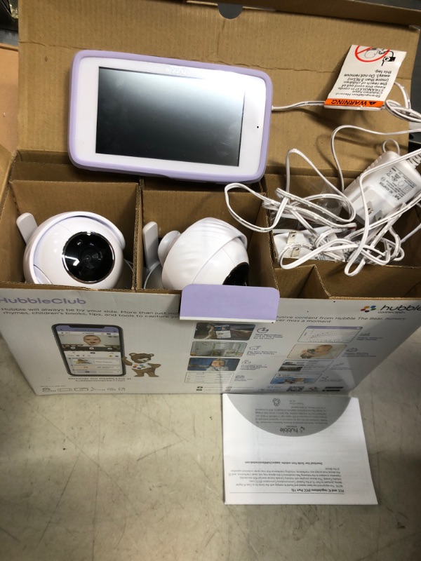 Photo 2 of Hubble Nursery Pal Touch Twin 5" Smart Baby Monitor with Camera and Audio, WiFi Baby Camera Monitor with Flexible Wall Mount; Pan Tilt Zoom; 2Way Talk, Interactive Smart HD Monitor & Smartphone App 2 Cam – New Touch