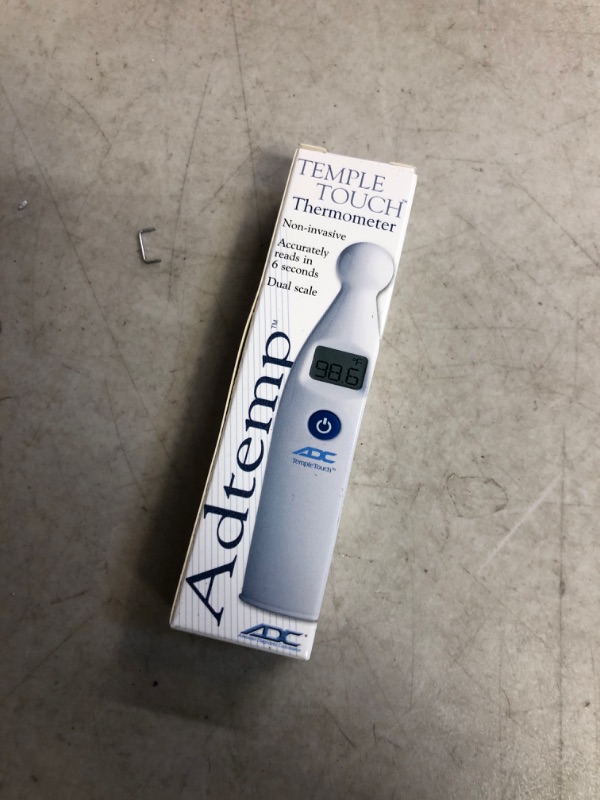 Photo 2 of ADC427QEA - American Diagnostic Corp Adtemp Temple Touch 6 Second Conductive Thermometer, 4-2/3 x 1-1/6 x 1, Dual Scale, 1.5V Battery