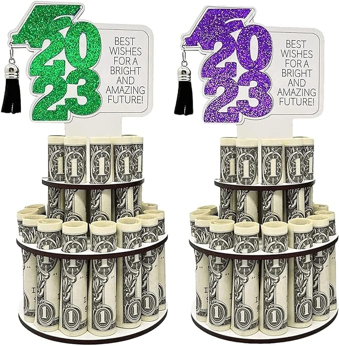 Photo 1 of 2 Pcs 2023 Graduation Gift Money Holder, Double-Layer Cash Holders, Graduation Card Box Class of 2023 Gifts, Unique Money Holder Cash Gift for Graduation Party Supplies