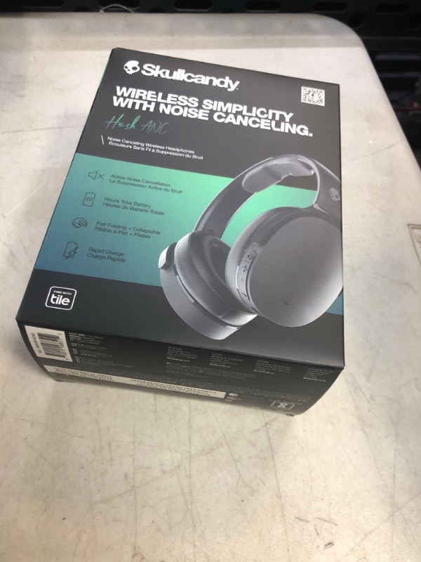 Photo 2 of Skullcandy Hesh ANC Noise Canceling Over-Ear Wireless Headphones, 22 Hr Battery, Microphone, Works with iPhone Android and Bluetooth Devices - Black True Black Active Noise Canceling***factory sealed