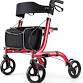 Photo 1 of RINKMO Rollator Walkers for Seniors- Rollator Walker with Seat 8" Wheels- Easy Folding Senior Walker with Padded Backrest- Lightweight Mobility Walking Aid for Adult Elderly, Aluminum Frame, Red https://a.co/d/cImvpgo