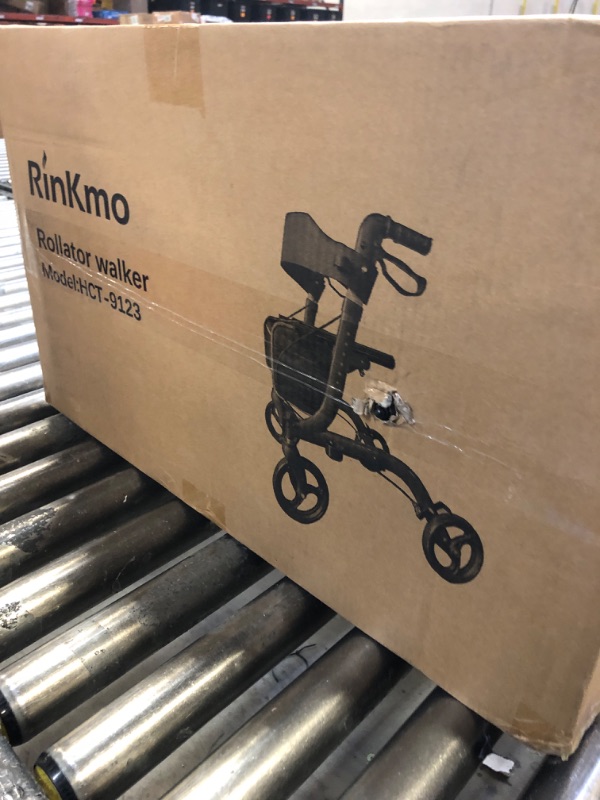 Photo 2 of RINKMO Rollator Walkers for Seniors- Rollator Walker with Seat 8" Wheels- Easy Folding Senior Walker with Padded Backrest- Lightweight Mobility Walking Aid for Adult Elderly, Aluminum Frame, Red https://a.co/d/cImvpgo