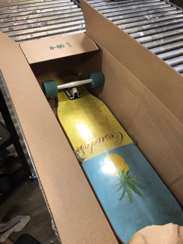 Photo 1 of ANDRIMAX Longboard Skateboard, 41 Inch Complete Longboard Cruiser Skateboard for Adults Beginners Girls Boys Teens-Longboard Skateboards for Carving,Free-Style and Downhill Pineapple.