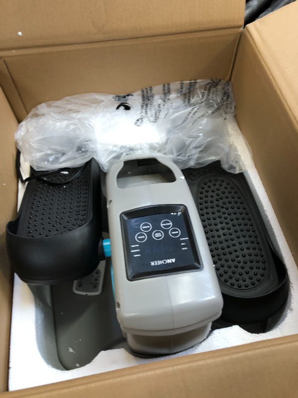 Photo 1 of ANCHEER Seated Elliptical Machines for Home Use, Office, Under Desk Cycle, Indoor Mini Pedal Exerciser, Under Desk Elliptical Machine, Built in Display Monitor, Remote Control, for Seniors, Adults Gray