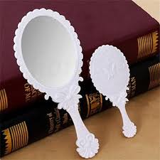 Photo 1 of 3Pack Hand Mirror Vanity Cute Hand Mirror Oval Decorative with Handle Compact Travel Mirror Makeup Mirror for Girls (White)