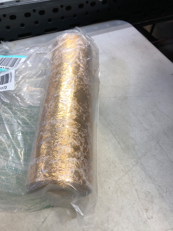 Photo 2 of  Gold Table Runner, Glitter Metallic Gold Thin Mesh Table Runner Roll