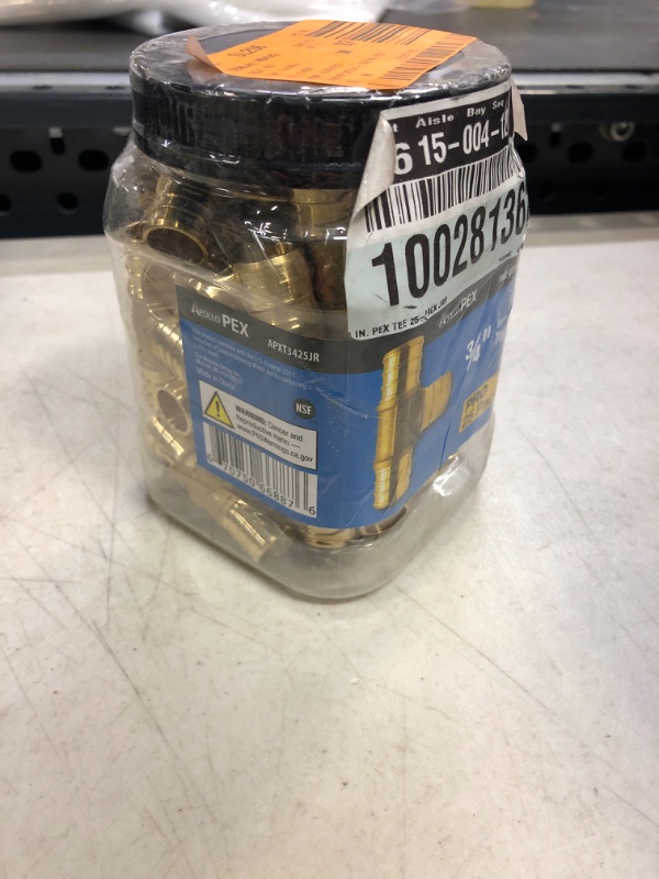 Photo 1 of 3/4 in. Brass PEX-B Barb Tee Pro Pack (25 Pack)