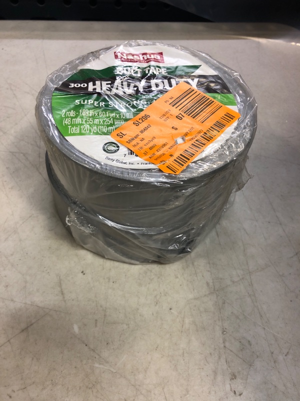 Photo 2 of 1.89 in. x 120 yd. 300 Heavy-Duty Duct Tape in Silver (2-Pack)