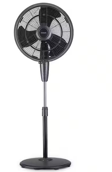 Photo 1 of 18 in. 3-Speed Wide-Angle Oscillating Outdoor Personal Fan Misting and Pedestal for Cool Down 500 sq. ft. - Black