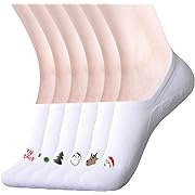 Photo 1 of DIBAOLONG Christmas Socks No Show Socks Womens Low Cut Non Slip Flat Boat Line Socks 6 Pairs
