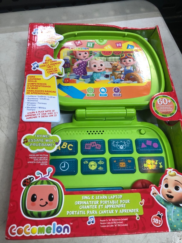 Photo 2 of CoComelon Sing and Learn Laptop Toy for Kids, Lights, Sounds, and Music Encourages Letter, Number, Shape, and Animal Recognition, by Just Play