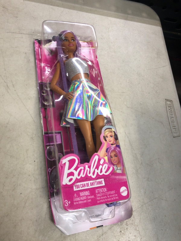 Photo 2 of Barbie Pop Star Doll Dressed In Iridescent Skirt with Microphone and Pink Hair, Gift for 3 to 7 Year Olds Professional