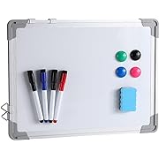 Photo 1 of Portable Mini Whiteboard Easel - Hanging Magnetic Dry Erase Lapboard Kit - Includes 4 Markers, 4 Magnets, and 1 Eraser (11.75 x 15.875 Inch)