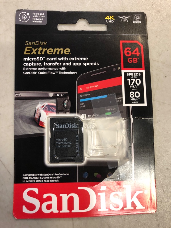Photo 1 of SanDisk Memory Card Adapter - Up to 170MB/s, C10, U3, V30, 4K, 5K, A2