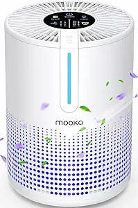 Photo 1 of Air Purifiers for Bedroom Home, MOOKA HEPA H13 Filter Protable Air Purifier with USB Cable for Smokers Pollen Pets Dust Odors in Office Car 300 Sq.Ft, Travel Desktop Air Cleaner with Fragrance Sponge