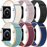 Photo 1 of 6 Packs Nylon Band Compatible with Apple Watch Band 42mm 44mm 45mm 49mm for Women Men, Adjustable Sport Stretchy Braided Solo Loop Strap for iWatch Series Ultra/SE/9/8/7/6/5/4/3/2/1