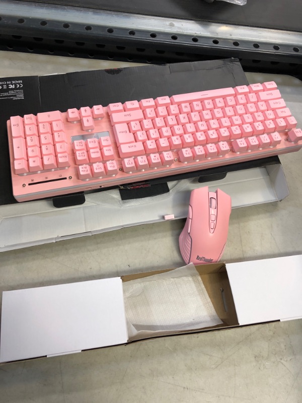 Photo 1 of REDTHUNDER K10 Gaming Board and Mouse Combo-Pink