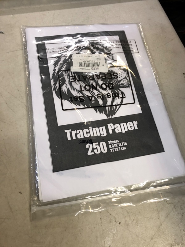 Photo 2 of 250 Sheets Tracing Paper for Drawing Light Up Tracing Paper Pad Translucent Paper Sketching Tracing Paper for Kids Pencil Marker Ink DIY Crafts Painting Works (8.3 x 11.7 Inch)