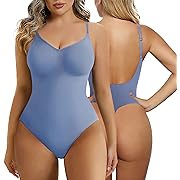 Photo 1 of L/XL--SHAPERX Low Back Bodysuit for Women Tummy Control Shapewear Seamless Sculpting Body Shaper Thong Tank Top