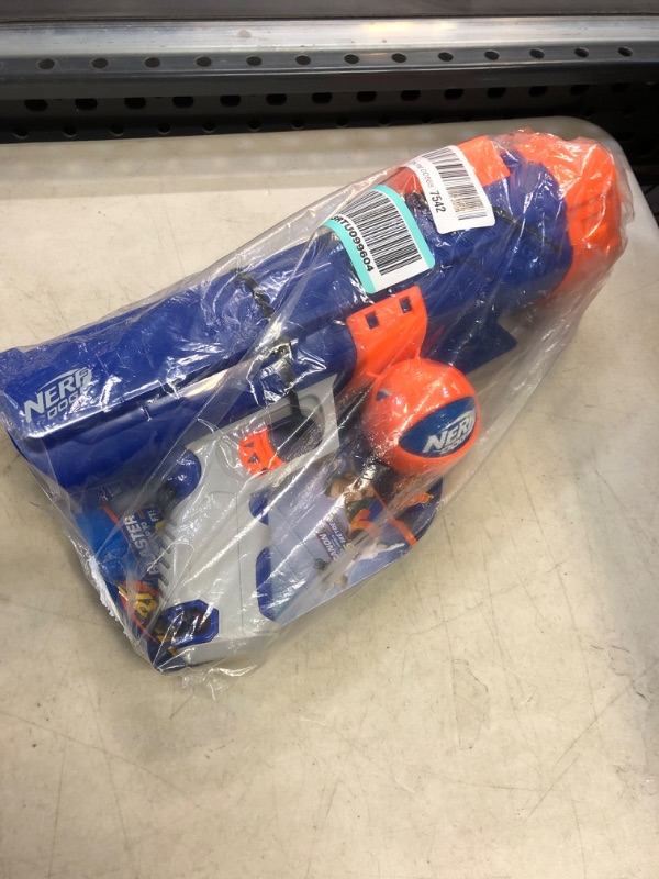 Photo 2 of Nerf Dog Tennis Ball Blaster Dog Toy Blue/Orange, 16 Inch Compact Blaster with 1 Ball 16 in Compact Blaster with 1 Ball