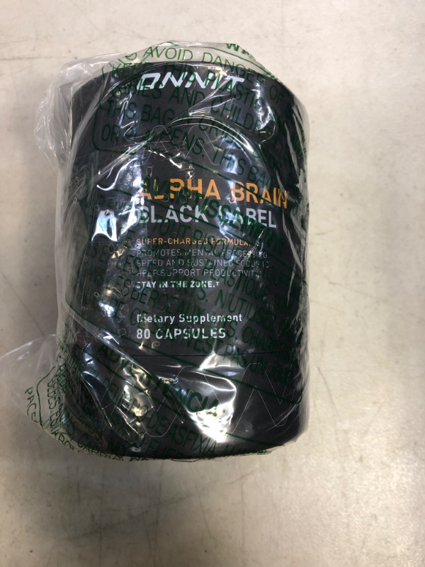 Photo 2 of EXP DATE 05/2025--ONNIT Alpha Brain Black Label Capsule (80ct) Premium Citicoline Brain Supplement - Focus, Concentration & Memory - Lion's Mane, Hericium Erinaceus, L Theanine & Mucuna Pruriens