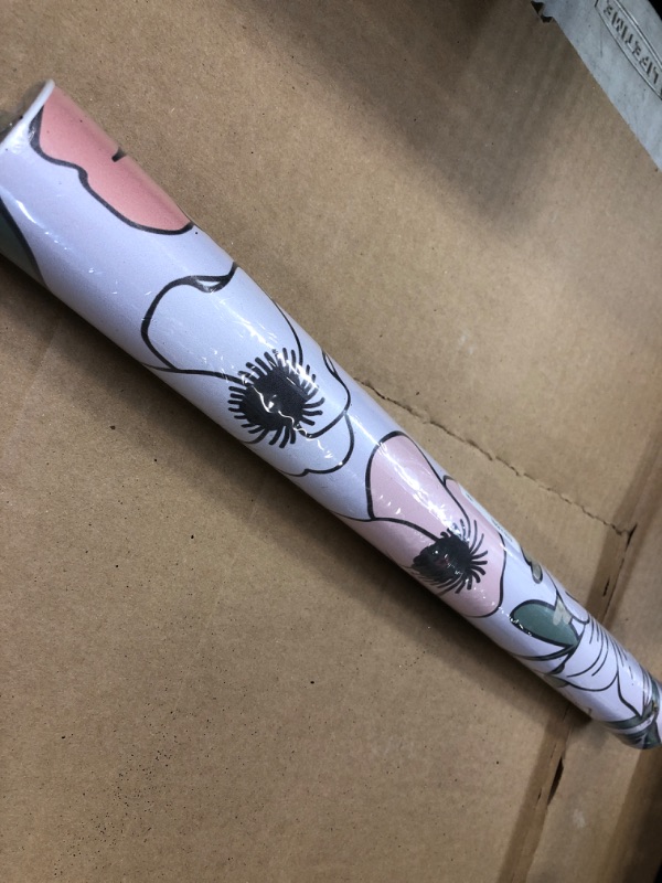 Photo 1 of Abyssaly Vintage Large Floral Peel and Stick Wallpaper Boho Removable Daisy Leaf 17.7 in x 118 in White/Sand/Oliva Self Adhesive Wallpaper Flower Wall Paper for Bathroom White/Sand/Oliva 17.7" X 118"
