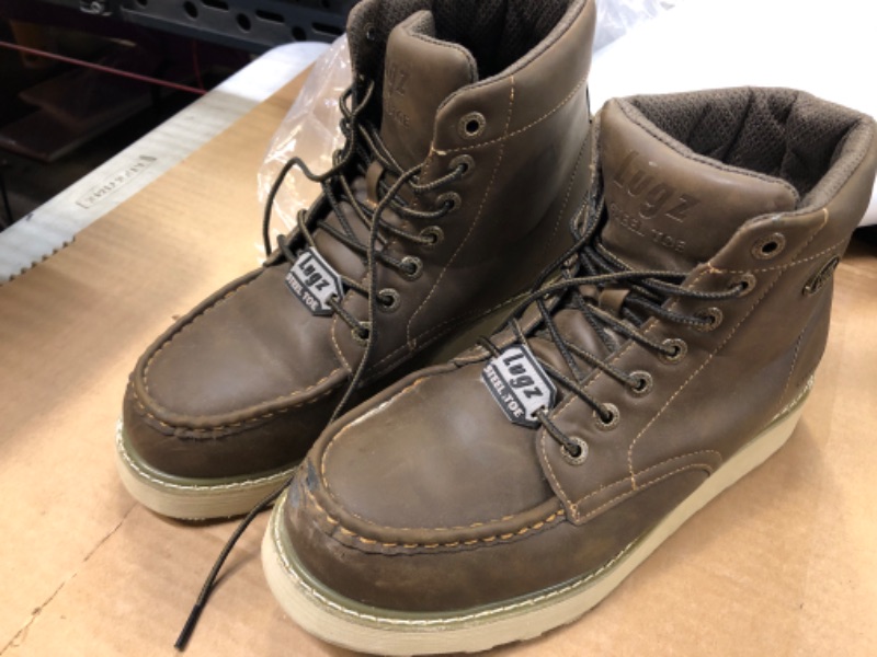 Photo 1 of size 10.5 -Lugz Monterey Steel Toe Men's Wide Work Chukka Boots Walnut 