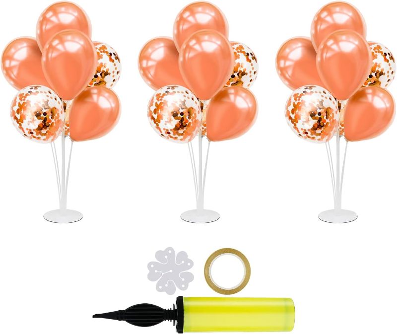 Photo 1 of ZJDHPTY 3Set Rosegold Party Decorations Balloon Stand Kit Balloon Centerpiece for Table Birthday Wedding Bridal Shower Engagement Anniversary Mother's Day Party Decorations(Rosegold)
