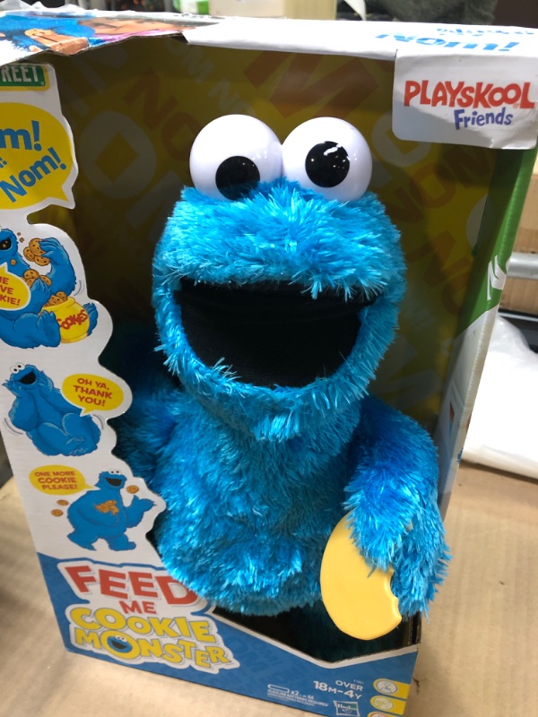 Photo 2 of Sesame Street Feed Me Cookie Monster Plush: Interactive 13 Inch Cookie Monster, Says Silly Phrases, Belly Laughs, Sesame Street Toy for Kids 18 Months Old and Up