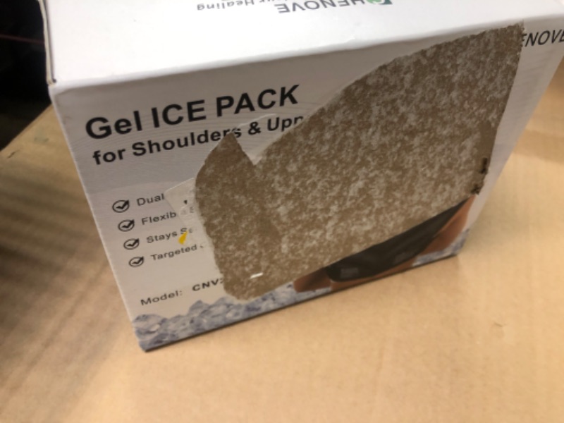 Photo 2 of Chenove Neck and Shoulder Reusable Ice Pack Upper Back Pain Relief, Neck Ice Pack Wrap with Straps Cervical Cold Compression Therapy for Swelling, Bruises, Sprain, Surgery Black