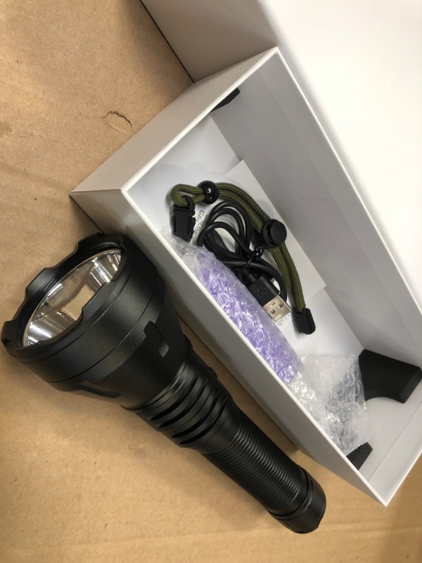 Photo 1 of Driverwish Rechargeable 300000 High Lumens LED Flashlights,LightLink 2-Focus Tactical Flashlight with 5 Modes & IP65 Waterproof,USB-C Charger of Super Bright Flashlights for Home,Camping,Emergencies